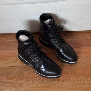 All Black‎ Puffy Ankle Combat & Lace-up Boots
